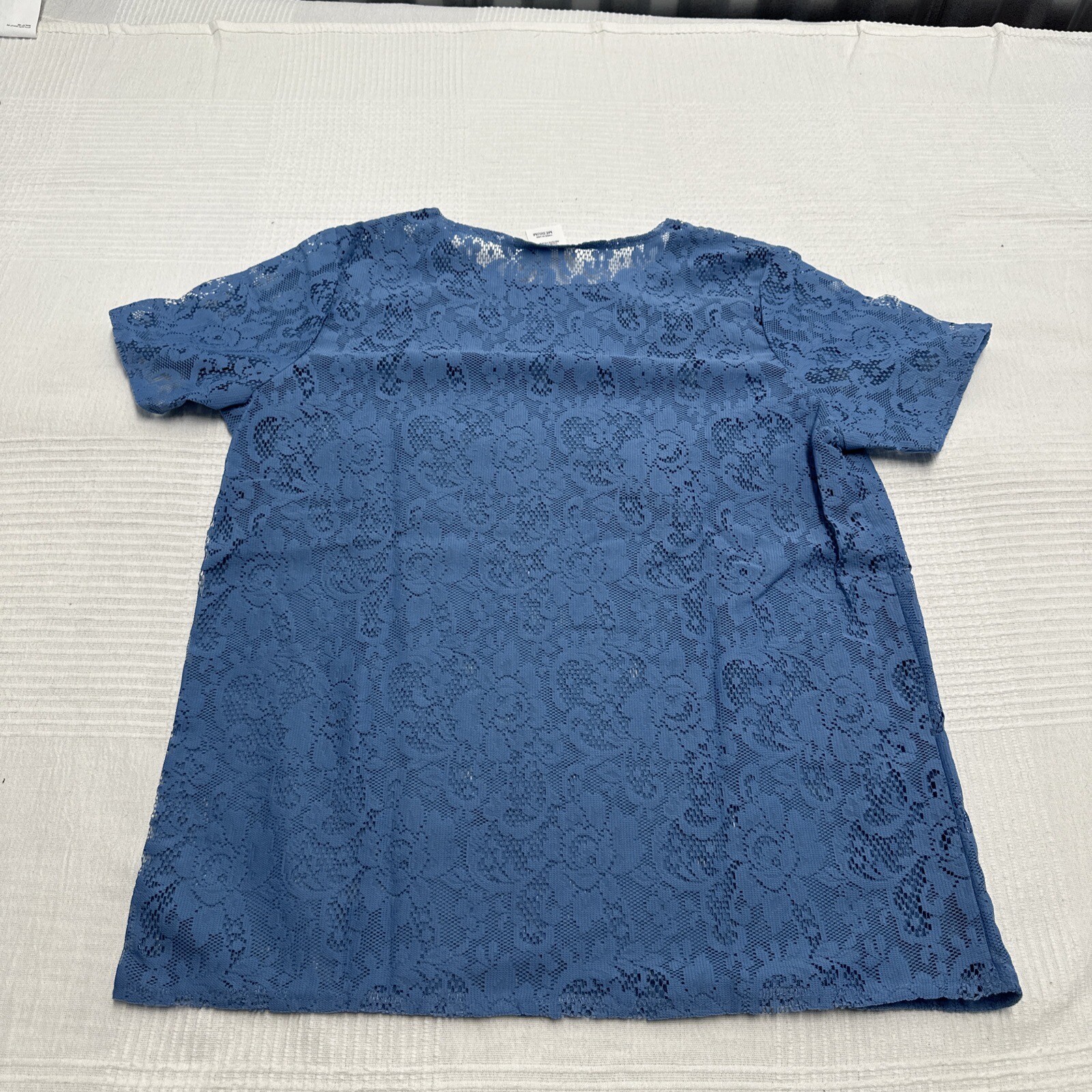 New WOMEN’S VINTAGE Sheer See Through French Blue SHIRT FASHION FORMULAS Medium