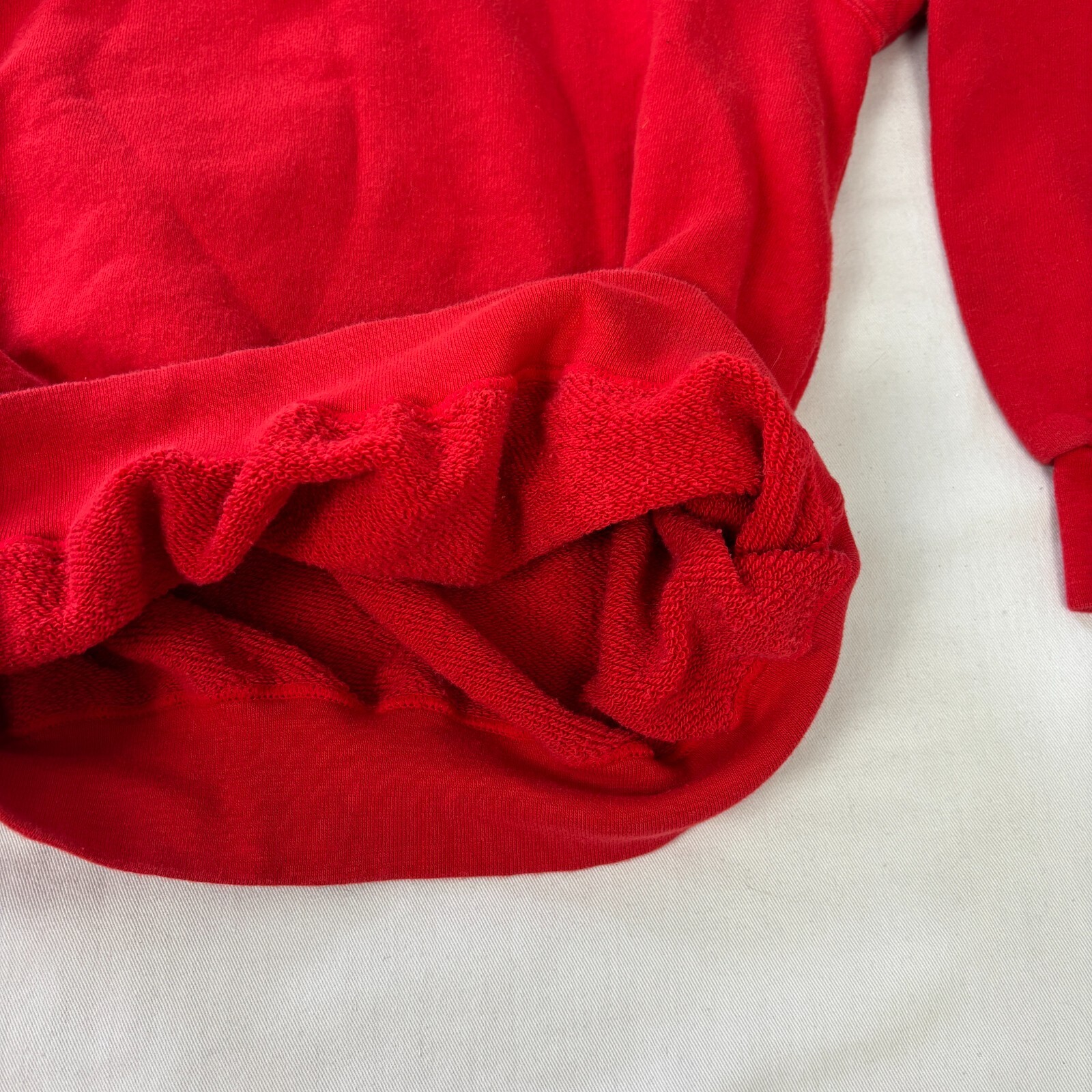 Vintage 90s Whispers Teddy Bear Red Raglan Sweatshirt Fur 3D Applique Womens XS