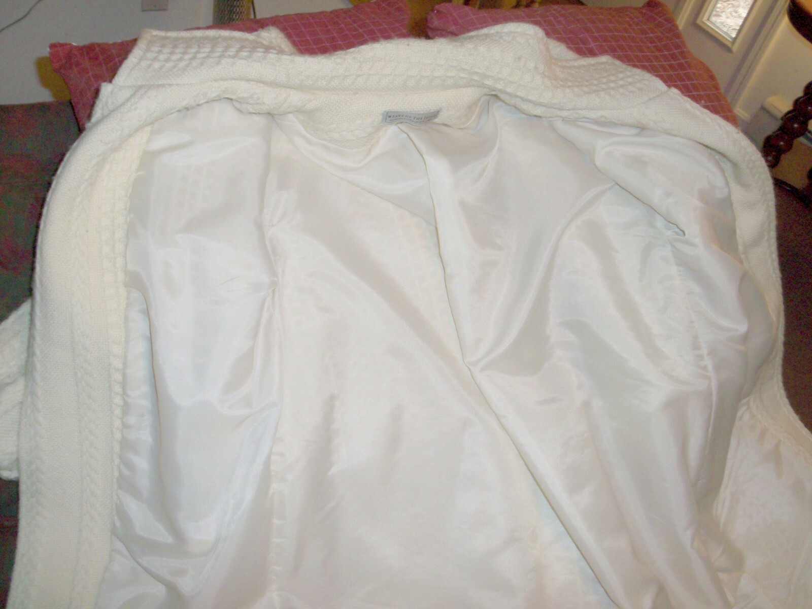 Vintage Weave Of The Irish Women’s Ivory 100% Wool Sweater Coat Size M