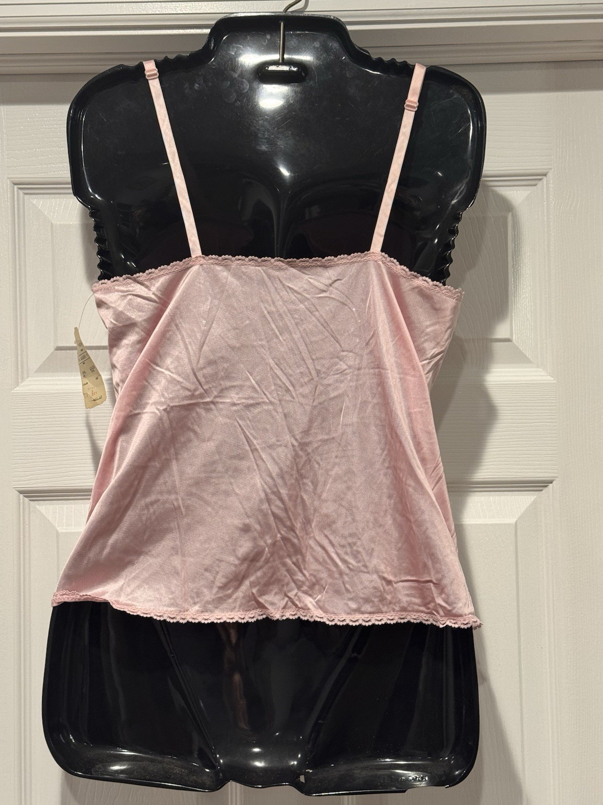 VTG MAIDENFORM Camisole Tank Top Slip Pink Satin Lace Bodice ILGWU SZ 32 Tag New
