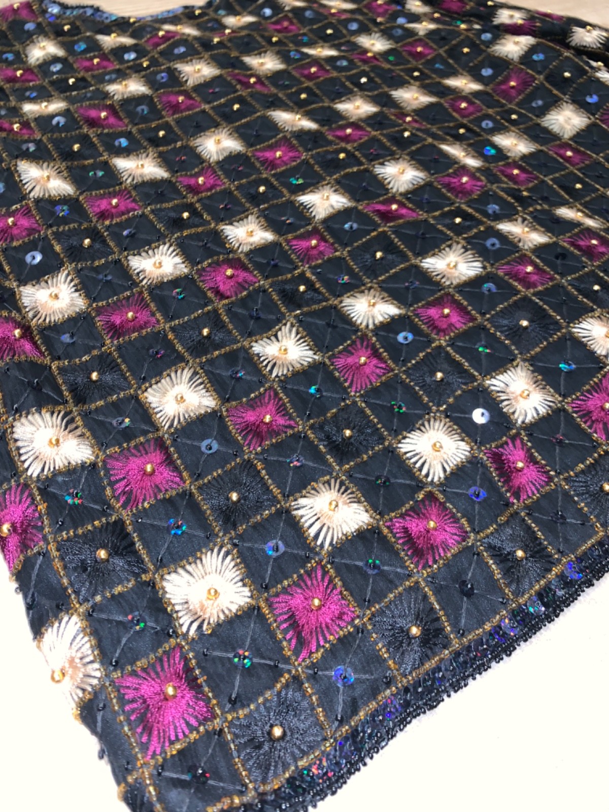 Vintage JKara NY 100% Silk Lined Beaded Geometric Evening Jacket – Ladies M