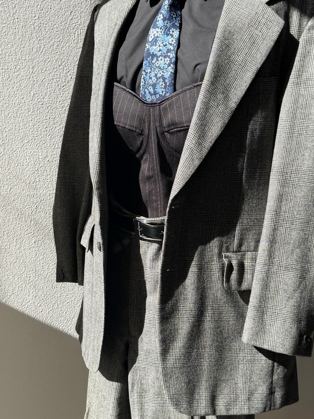 Vintage Burberry Suit Gray Glen Plaid- Classic Tailored Style