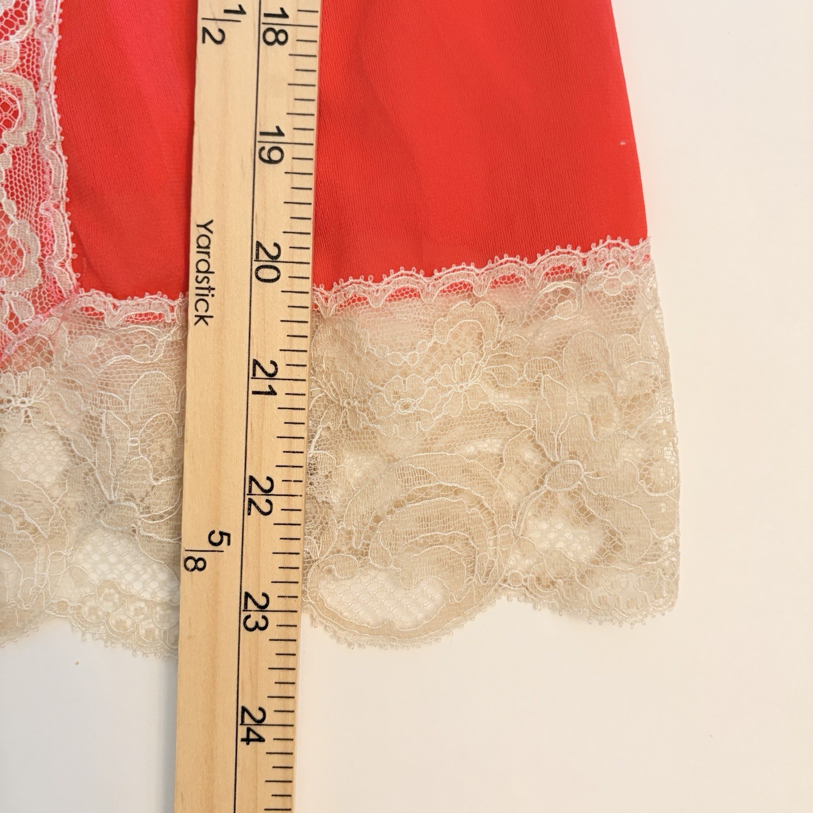 Vtg 60s 70s Hollywood Vassarette Lace Camisole Coral Pink Tank Top Crepelon 34