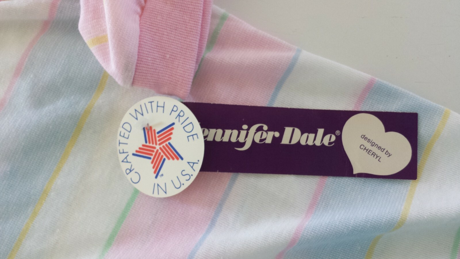 Vintage Jennifer Dale Nightgown Womens One Size Pastel Stripe Night Shirt