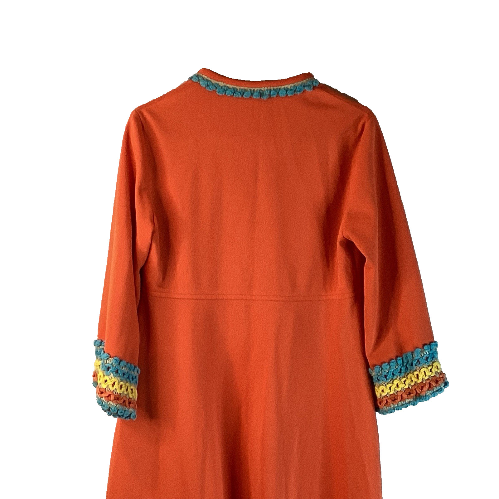 Evelyn Pearson House Dress 60s/70s Caftan Tunic Zip Up Dress Orange Large 3/4