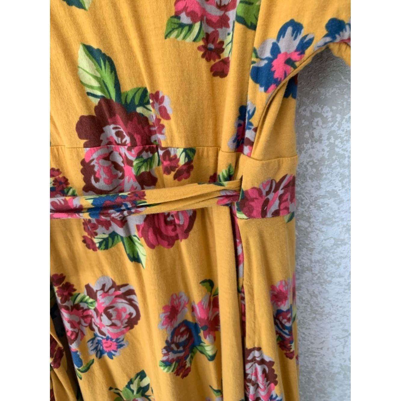 Matilda Jane Mustard Yellow Floral Wrap Maxi Dress Cottagecore