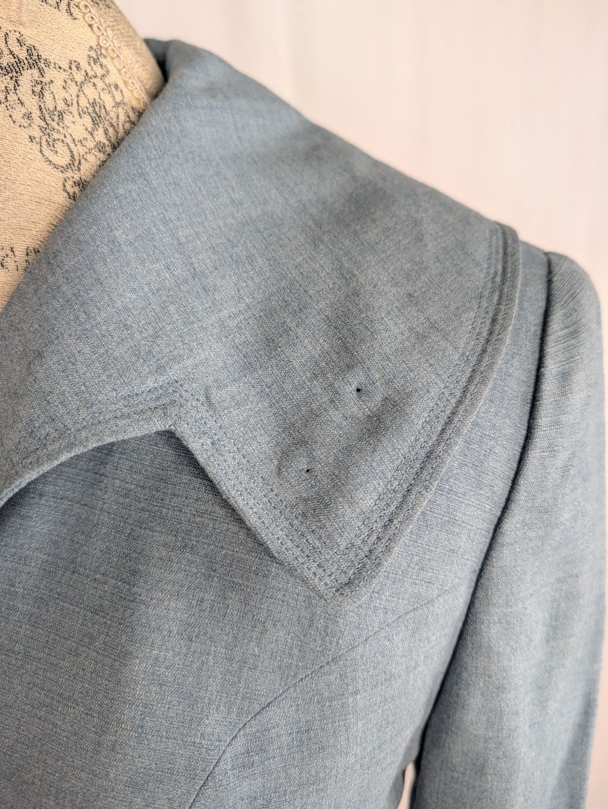 Vintage Antique Leslie Fay Blue Blazer X Small 2 Retro Pin Up