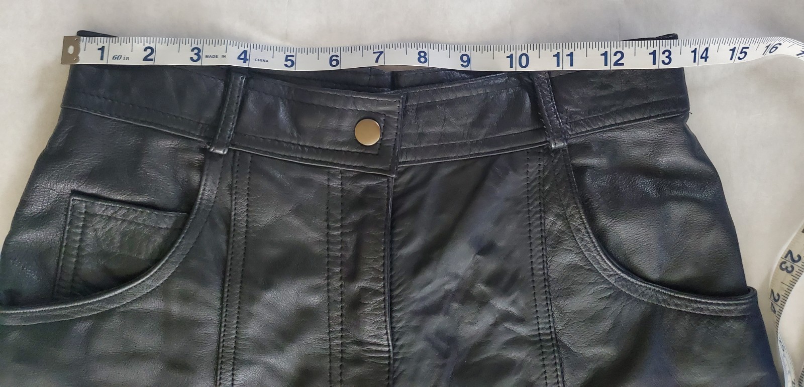 VTG 90’s TOGETHER Black Leather High Rise Straight Leg Lined Moto Pants Size 8