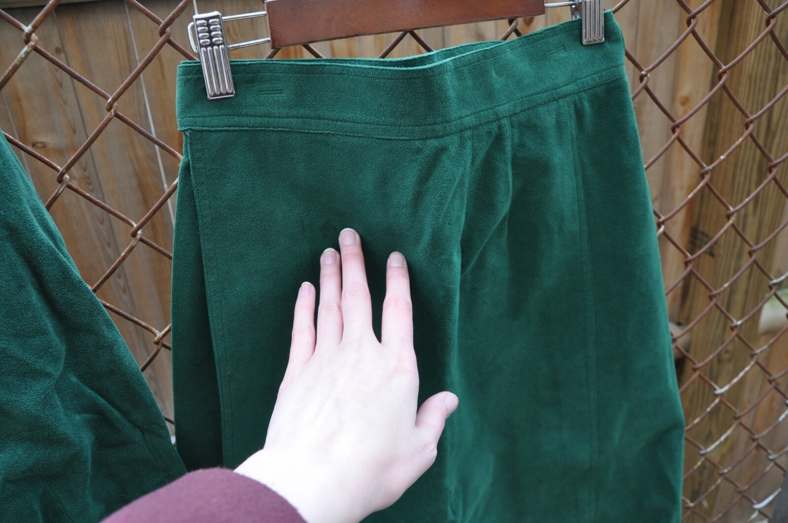 Lilli Ann vintage 70s 80s kelly green ultrasuede 3 piece skirt suit S M