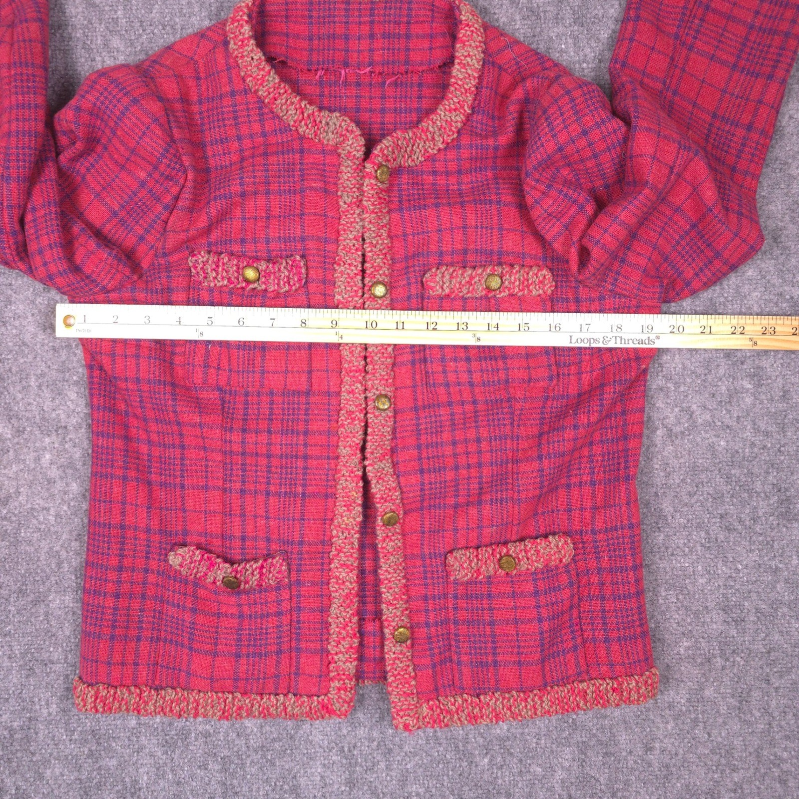 Handmade Plaid Tailored Blazer Women Pink Vintage Academia Clueless Preppy Retro