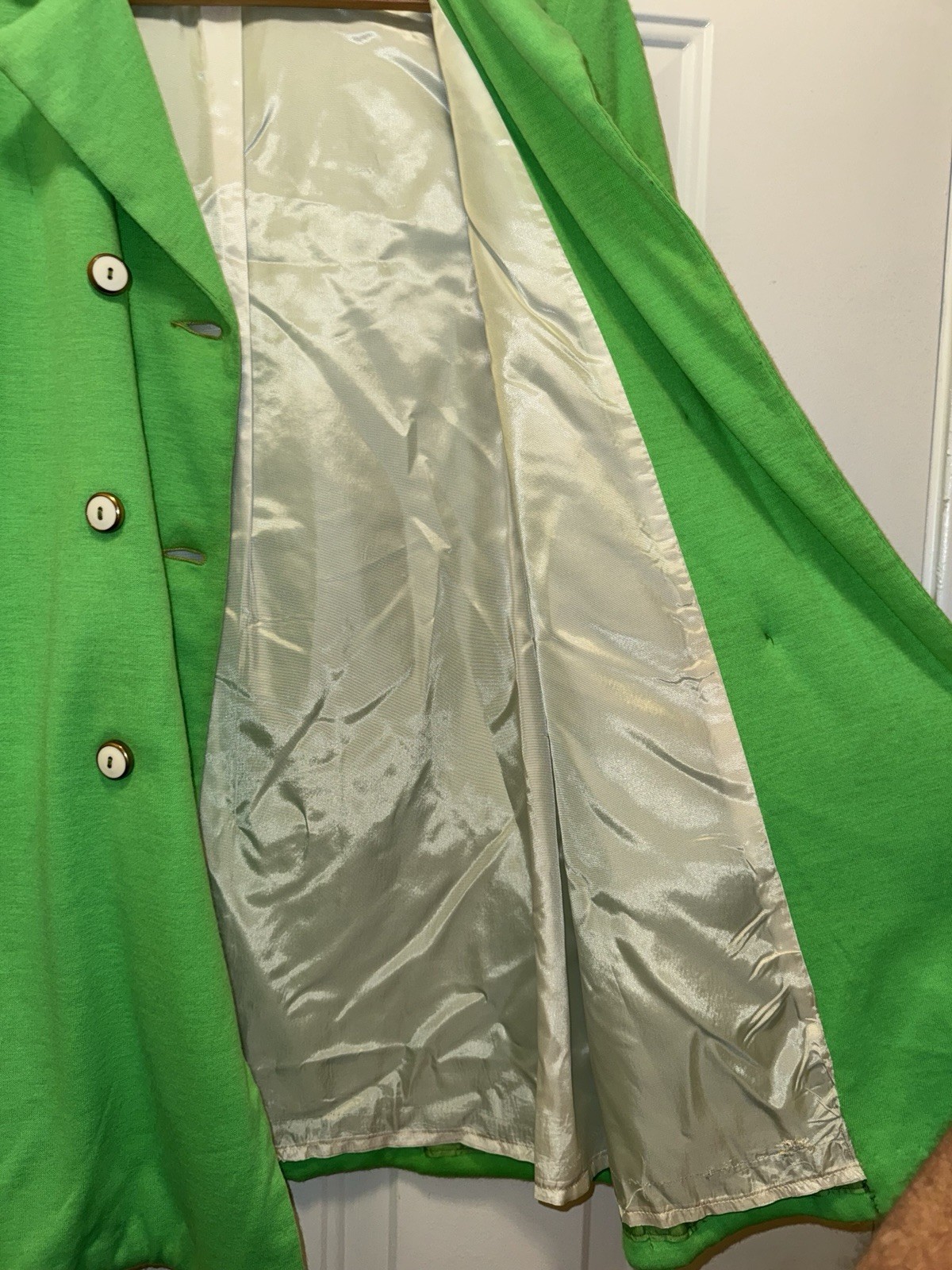Vintage 60s R&L Green Mod Dress Matching Coat Set Womens 10 Go Go Jackie O