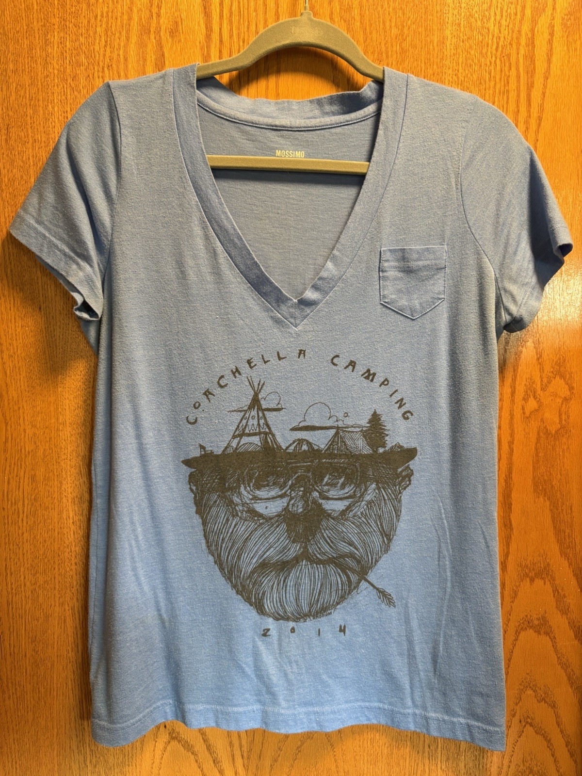 Coachella Camping 2014 Screen Printed T-shirt Vintage Women Size L