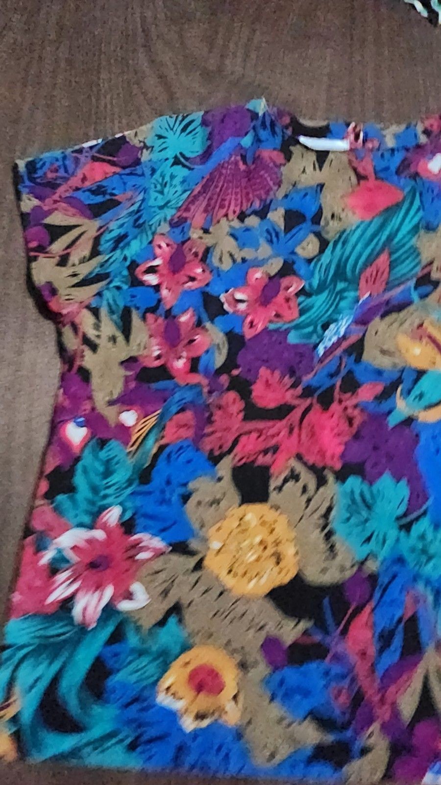 Vintage blouse, size M Impressions of California floral blue/pink Multicolo