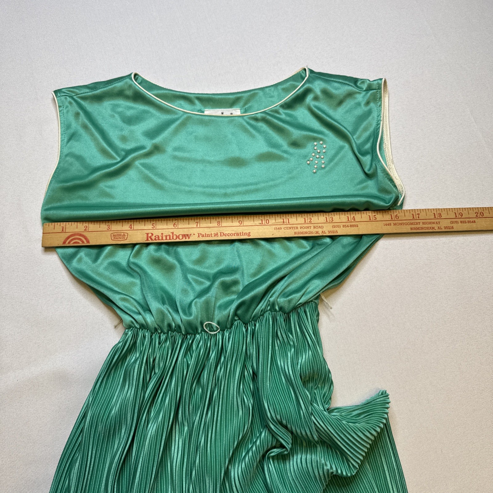 Vintage 70’s 80s pbj Teal Dress Size 3 Pleats Retro Mod #0107