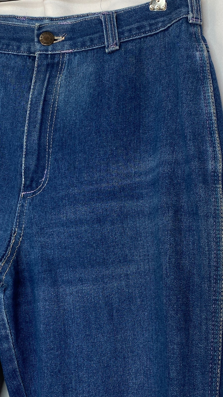 Vintage 1970s high waist jeans 28 31 blue denim cotton SHADES straight leg