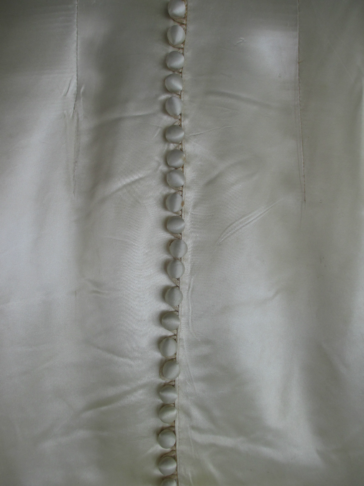 Vintage Wedding Dress Handmade Liquid/Ivory Satin w/Train Circa 1930’s small
