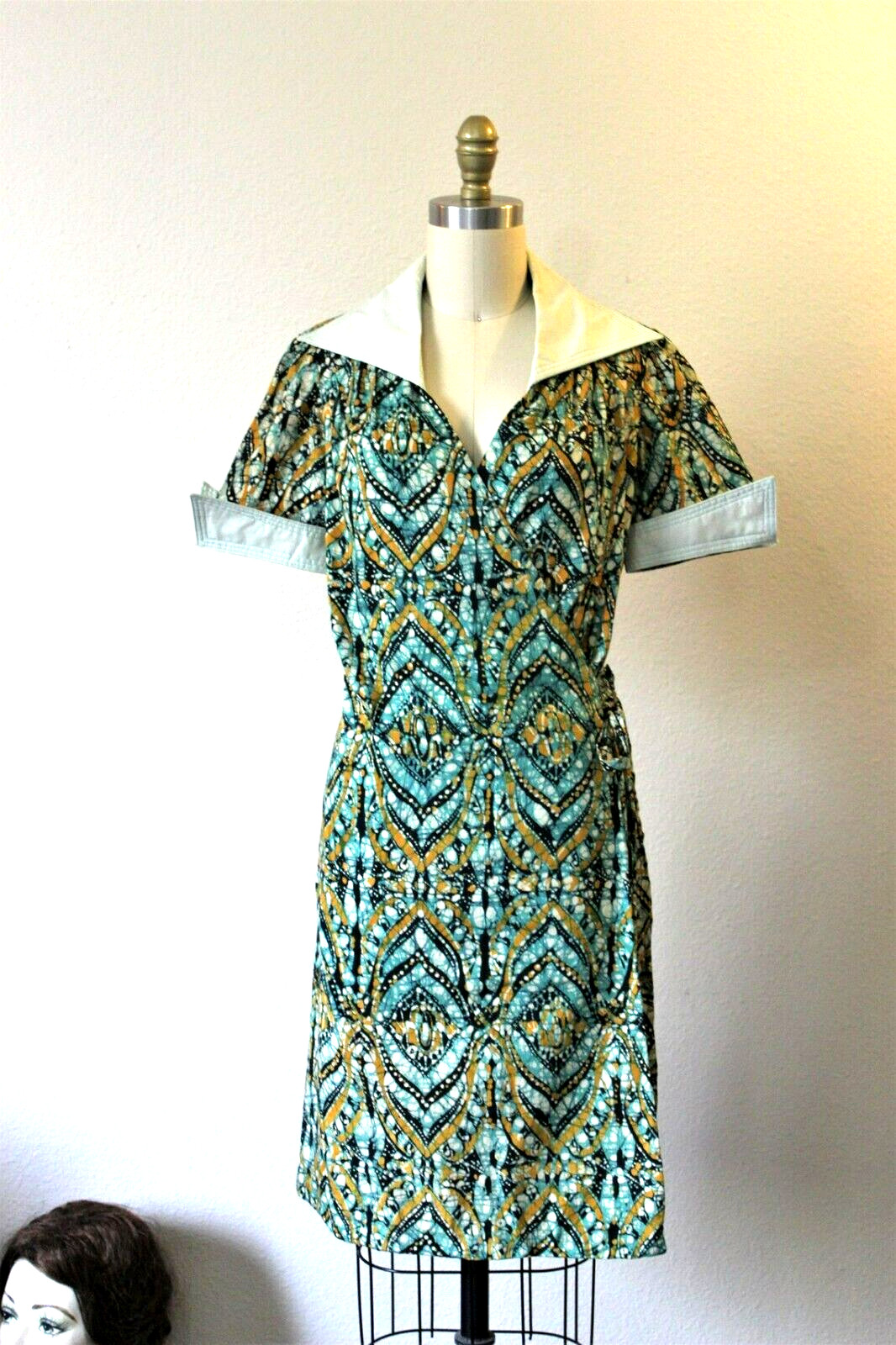 VTG 40s 50s NOS Mother and daughter Matching Set Wrap Around Cotton Day Dresses