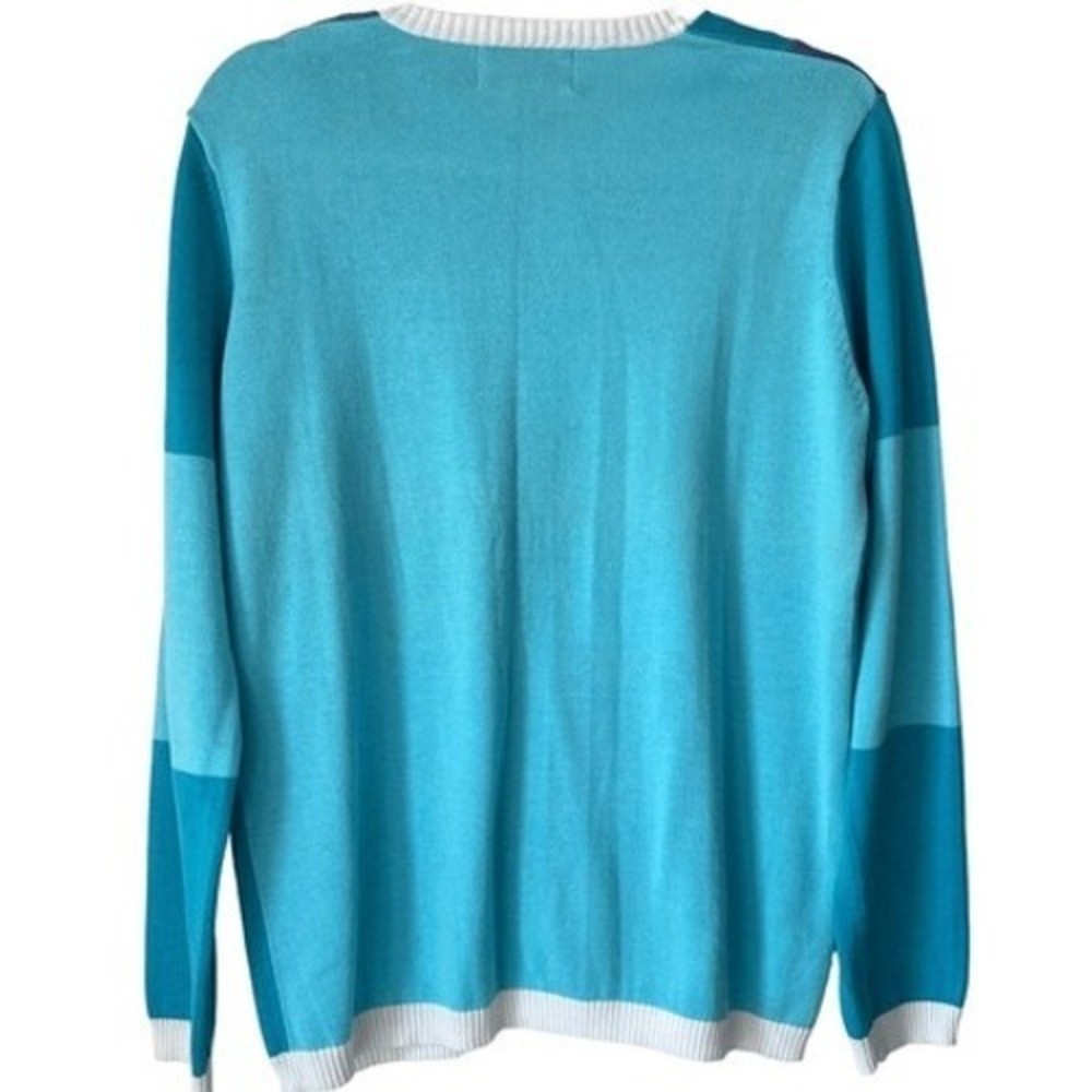 T8 BFA Cardigan Colorblock Patchwork 1990s Vintage Crewneck 100% Cotton Sweater