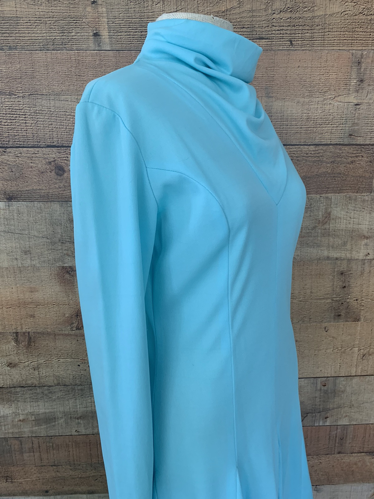 Vintage 1960’s 1970’s Bleeker Street Mock Neck Drop Waist Knit Dress Size Medium