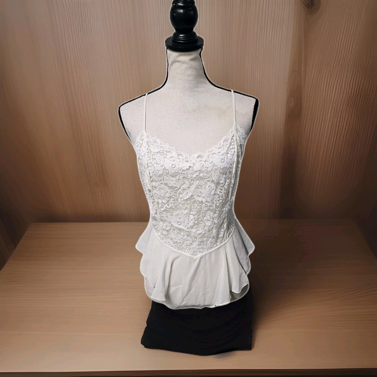 VTG 90’s Lingerie White Playsuit Med Lace Sheer Romper Coquette Teddy Balletcore