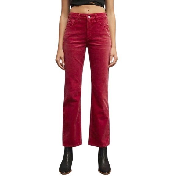 Pilcro Anthropologie Hot Pink Magenta Corduroy Flare Pants Size 29
