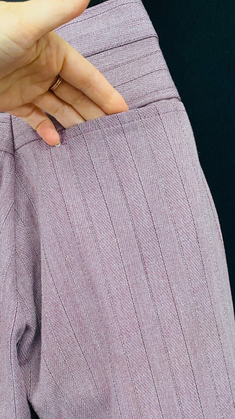 Vintage 1970s purple striped pants, straight leg slacks pleated Farah XS pink