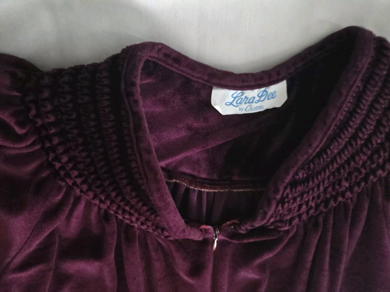 VTG Robe Lara Dee By Charm Warm Fleece Zip Lounge Housecoat 2 Pocket Purple Sz L