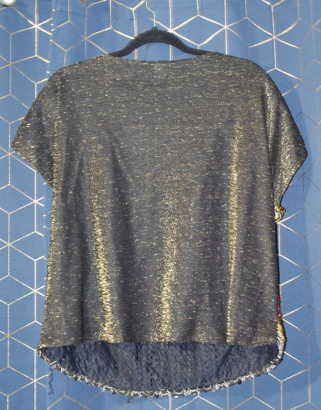 Vintage 80s Rio Rainbow Sequined Ladies Top Union Made USA VGUC L/XL