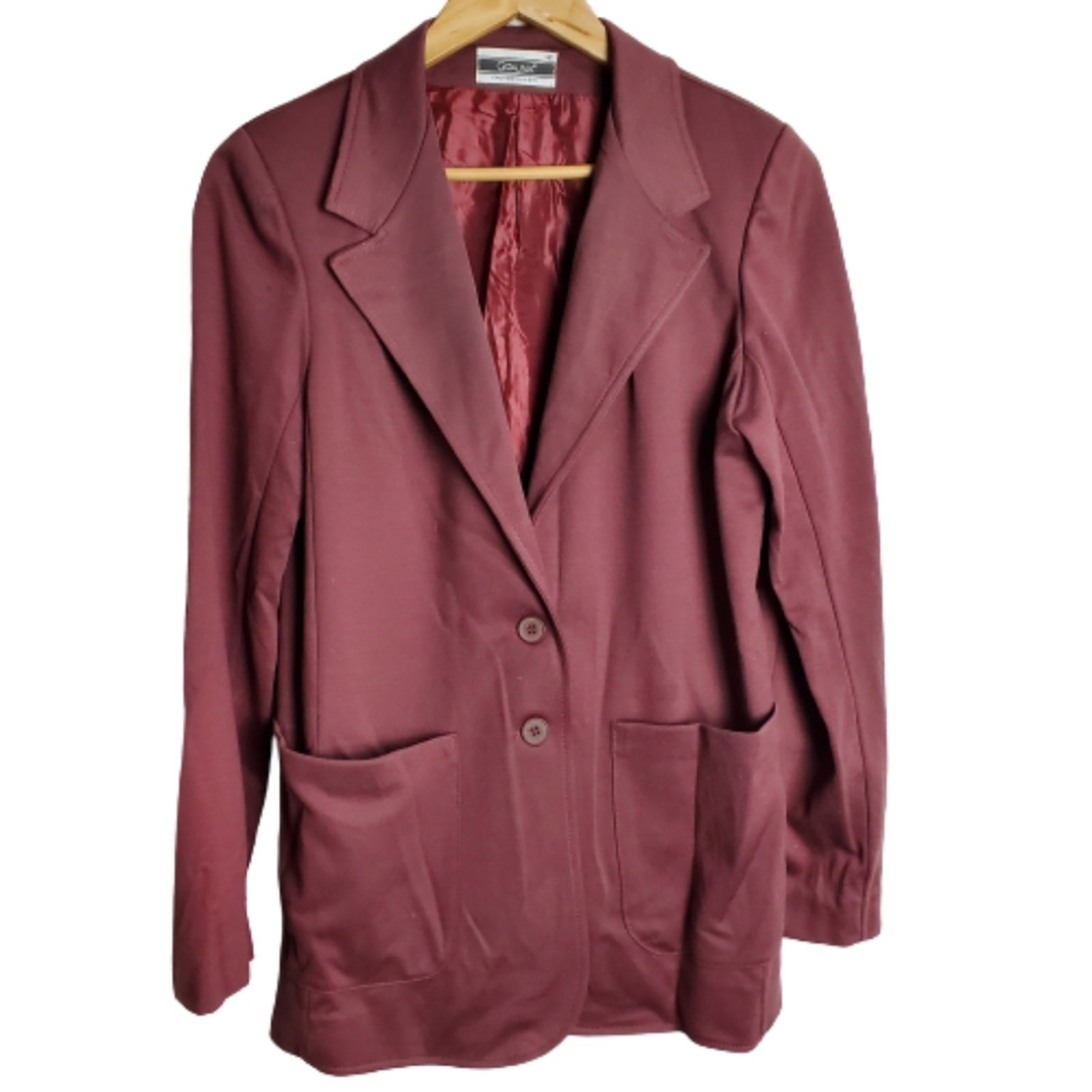 Vintage 90s Catalina Burgundy Fitted Double Button Pocket Blazer Size 12