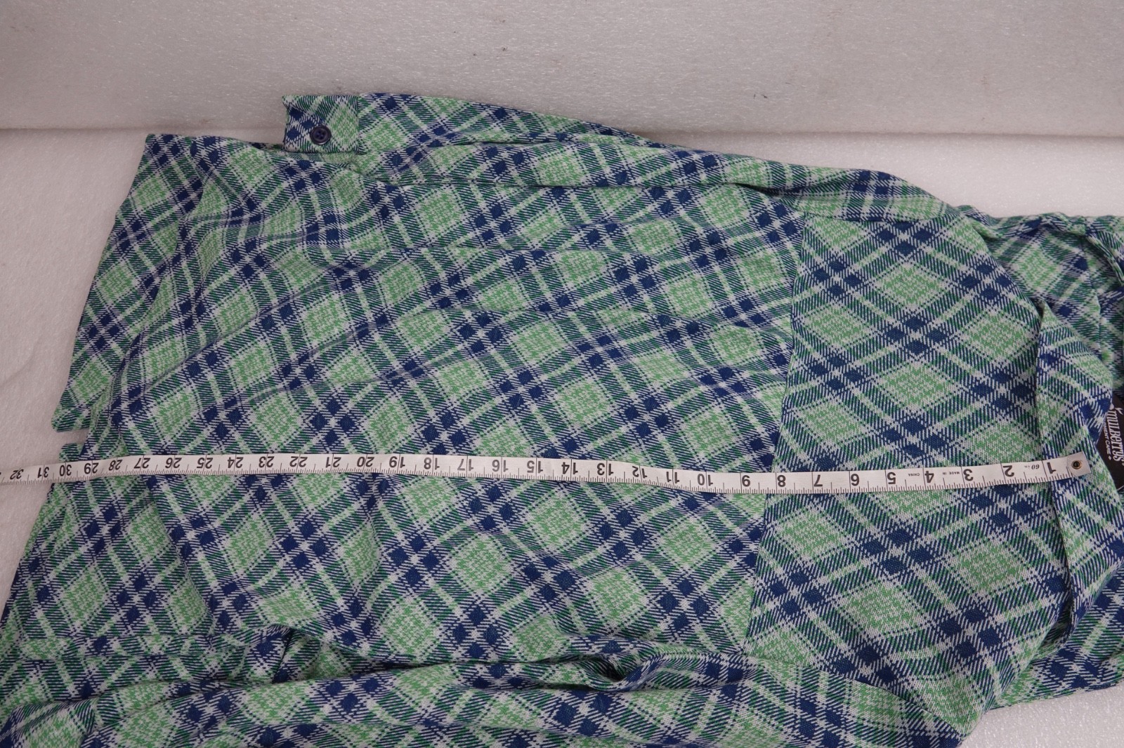 WOMANS VINTAGE 3 PIECE COS COB GREEN & BLUE PLAID ACRYLIC USA SIZE 11/12
