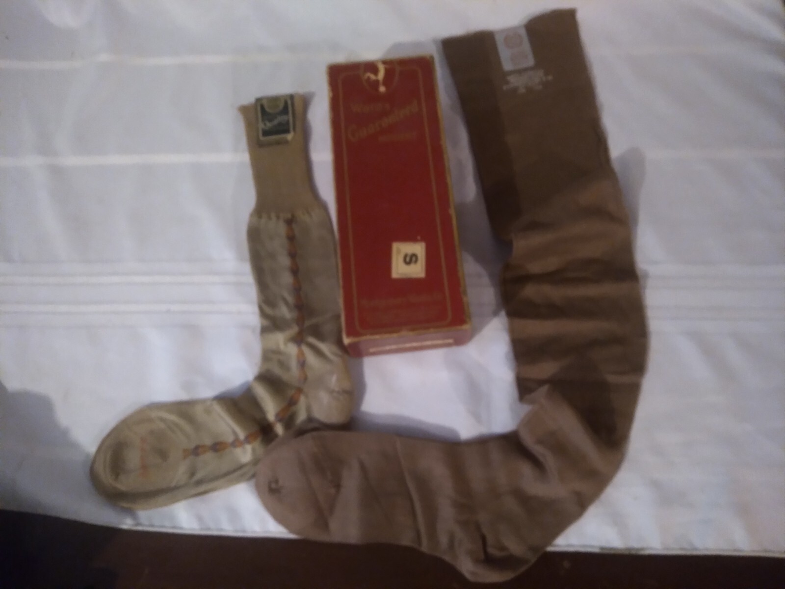 Vintage Montgomery Ward 2 Pairs Of Hosiery + Ward’s Guaranteed Hosiery Box