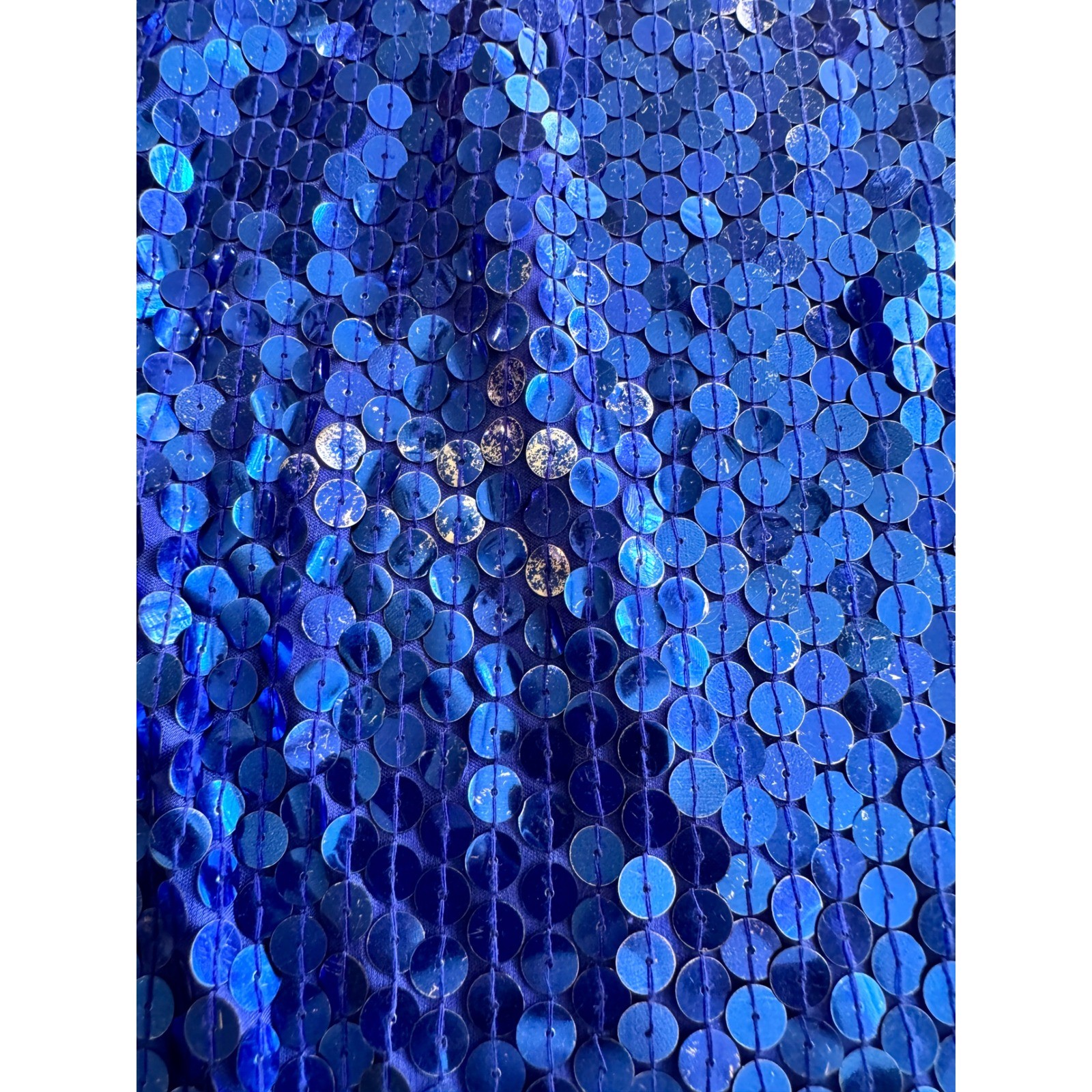 Niteline Della Roufogali Vintage Royal Blue Sequin Halter Scalloped Dress 12