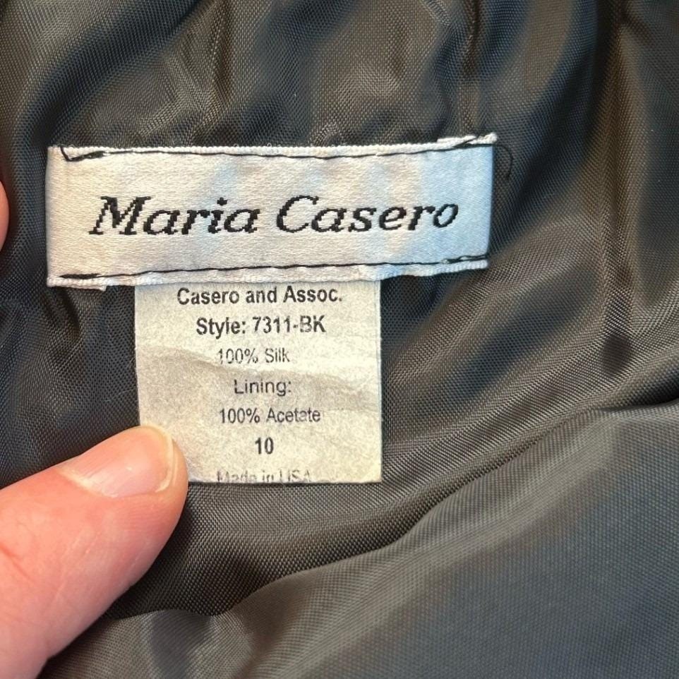 Vintage Maria Casero 90s Silk Gingham A-Line Skirt S Tulle USA Made Fairy Grunge