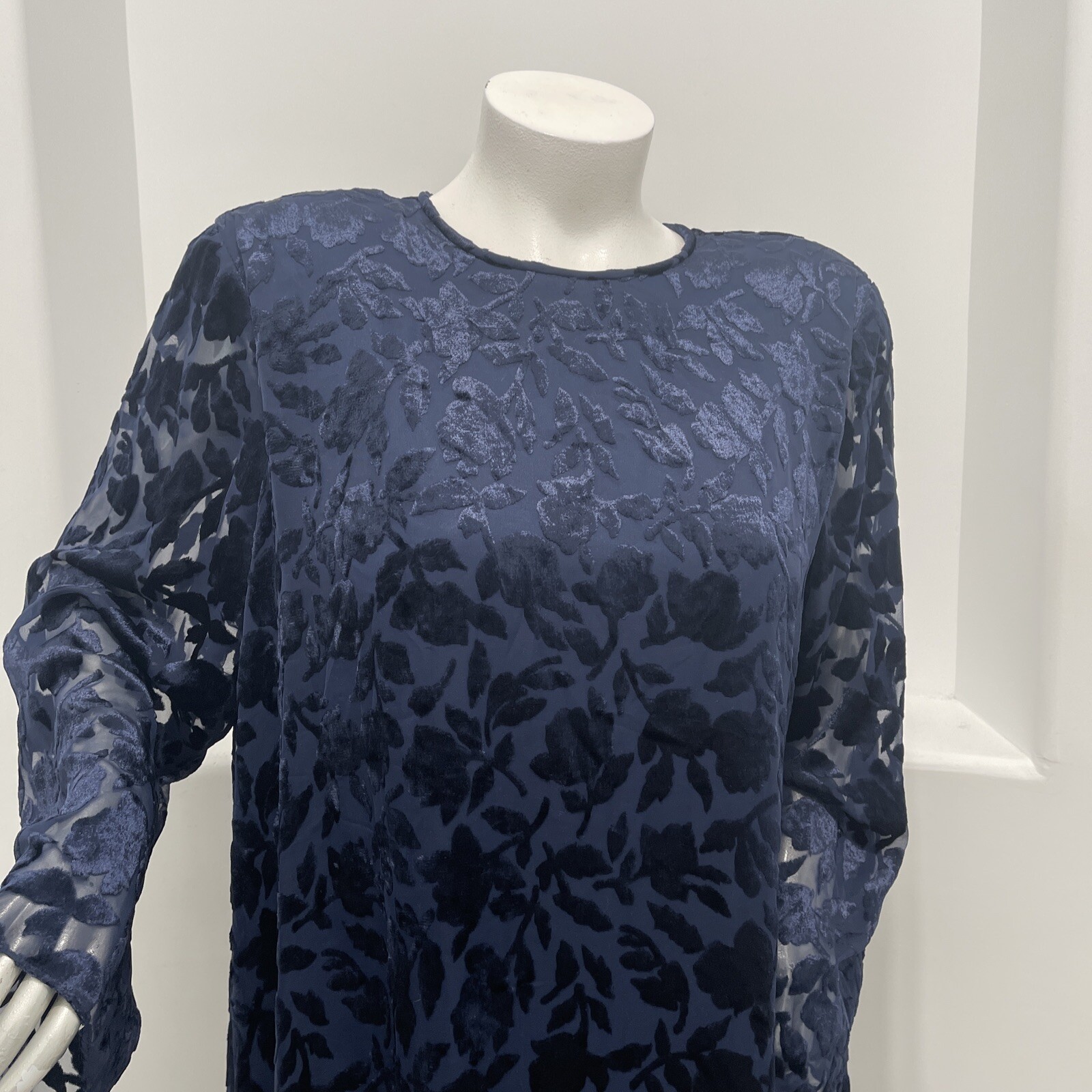 EN FRANCAIS By Huey Waltzer For Saks Fifth Avenue VTg 80’s Dress Blue Size 24