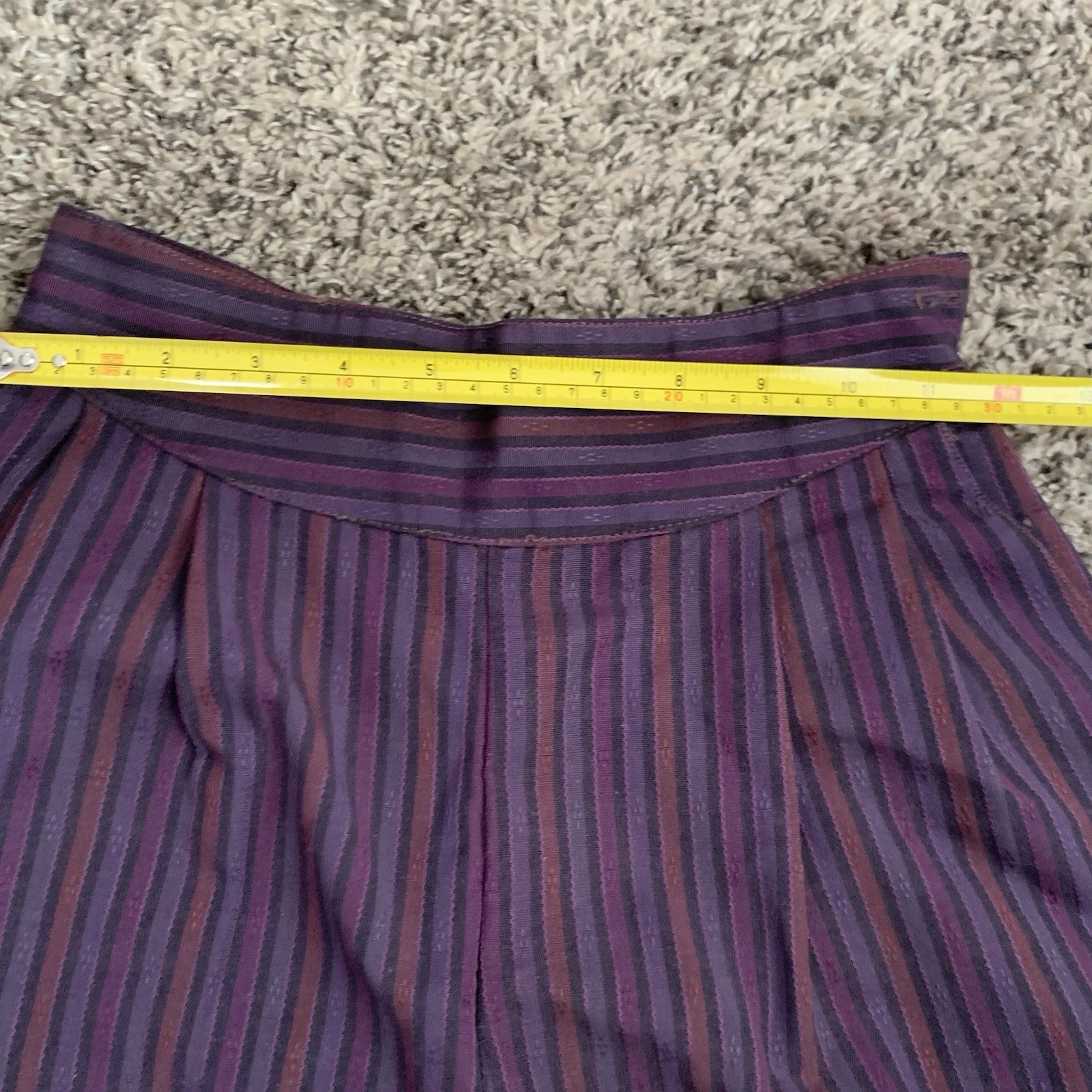 Vintage Happy Legs Pants Parachute Pleated High Rise Purple Black Small
