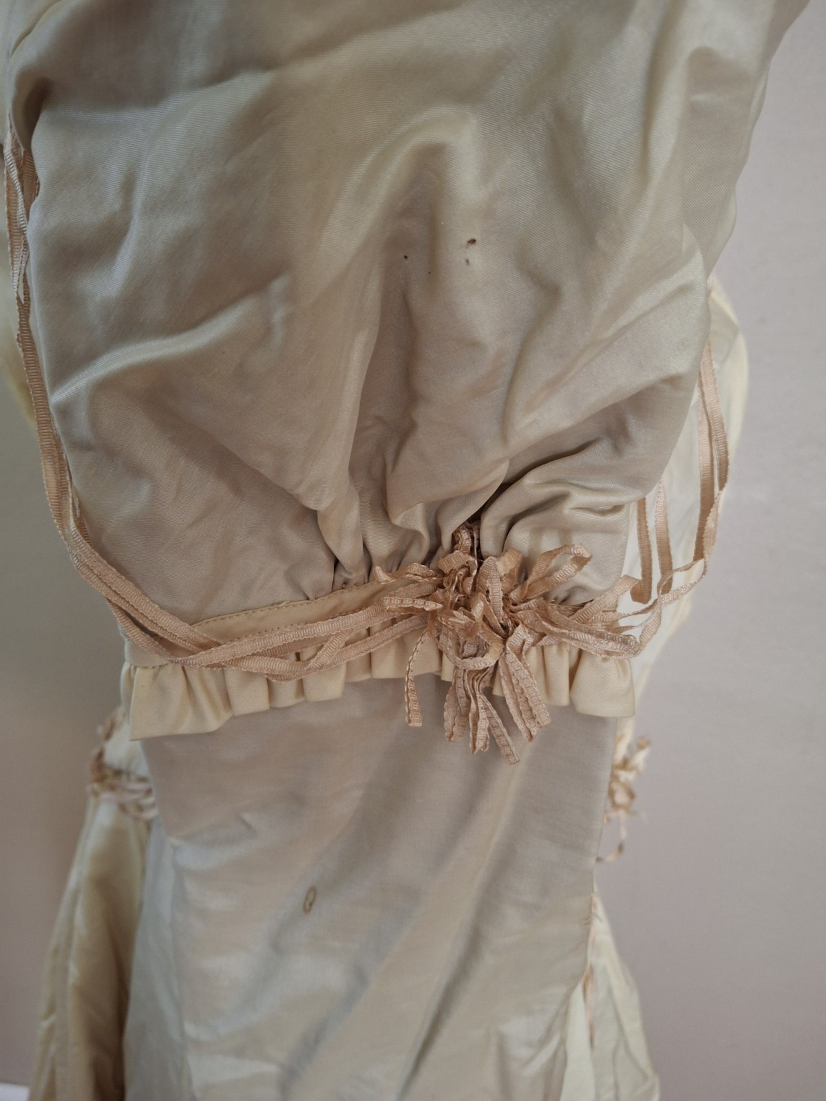 Vintage Victorian 1880s Ribbon Trim Bodice/Skirt Bridal Ensemble