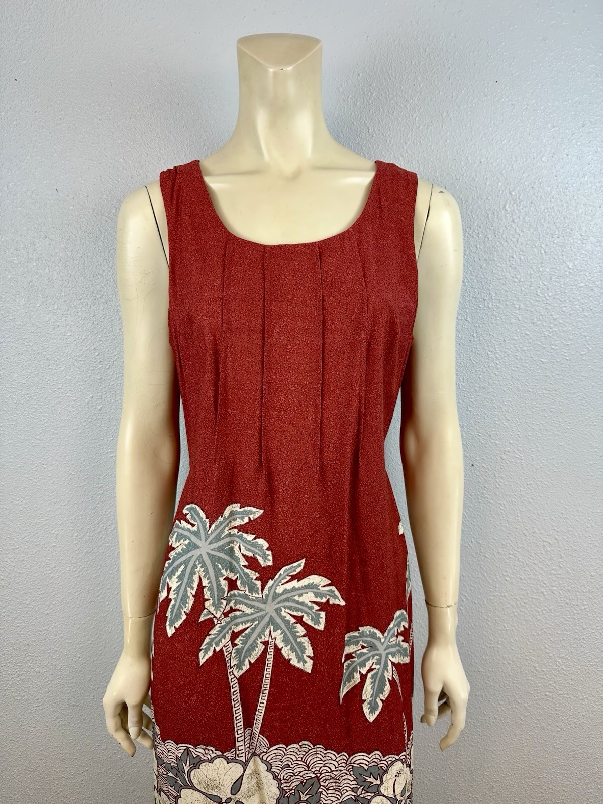 Nani Of Hawaii Floral & Palm Shift Dress, Size Small