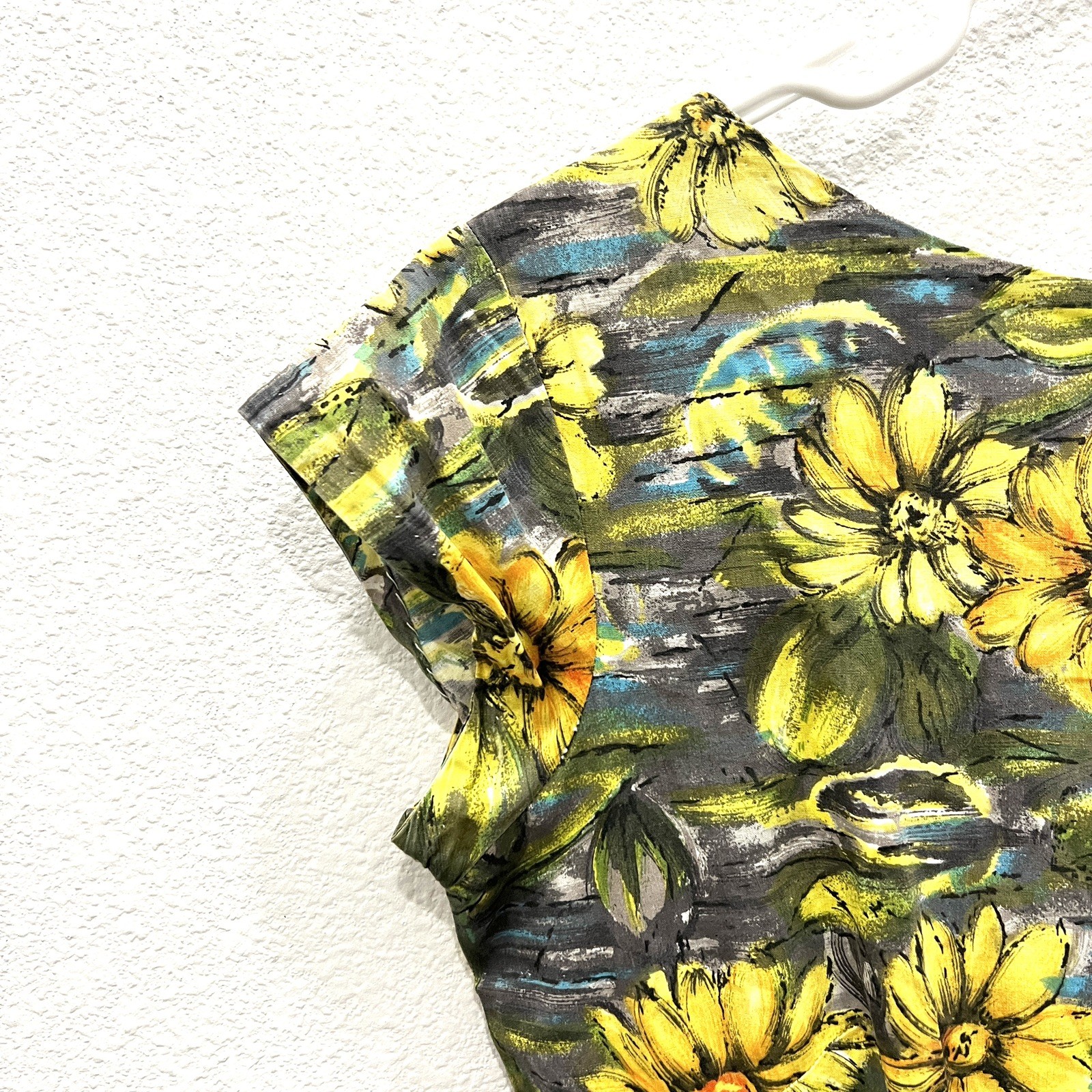 Vintage Handmade Hawaiian Floral Sundress Retro 50s-60s Rockabilly Tiki Pinup S