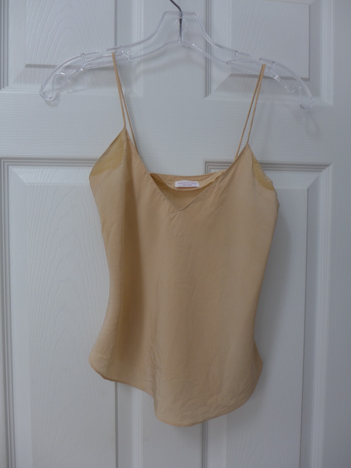 Vintage 70’s Sabeth Row New York Fen Wright & Manson Beige Tan Silk Cami Tops XS