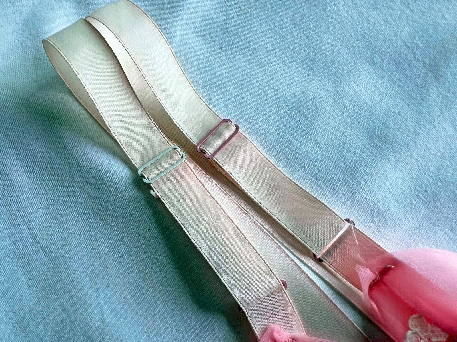 Vintage 50’s Pink Nylon Satin Slip/ Nightgown/ Lace Trim- Sz. 38