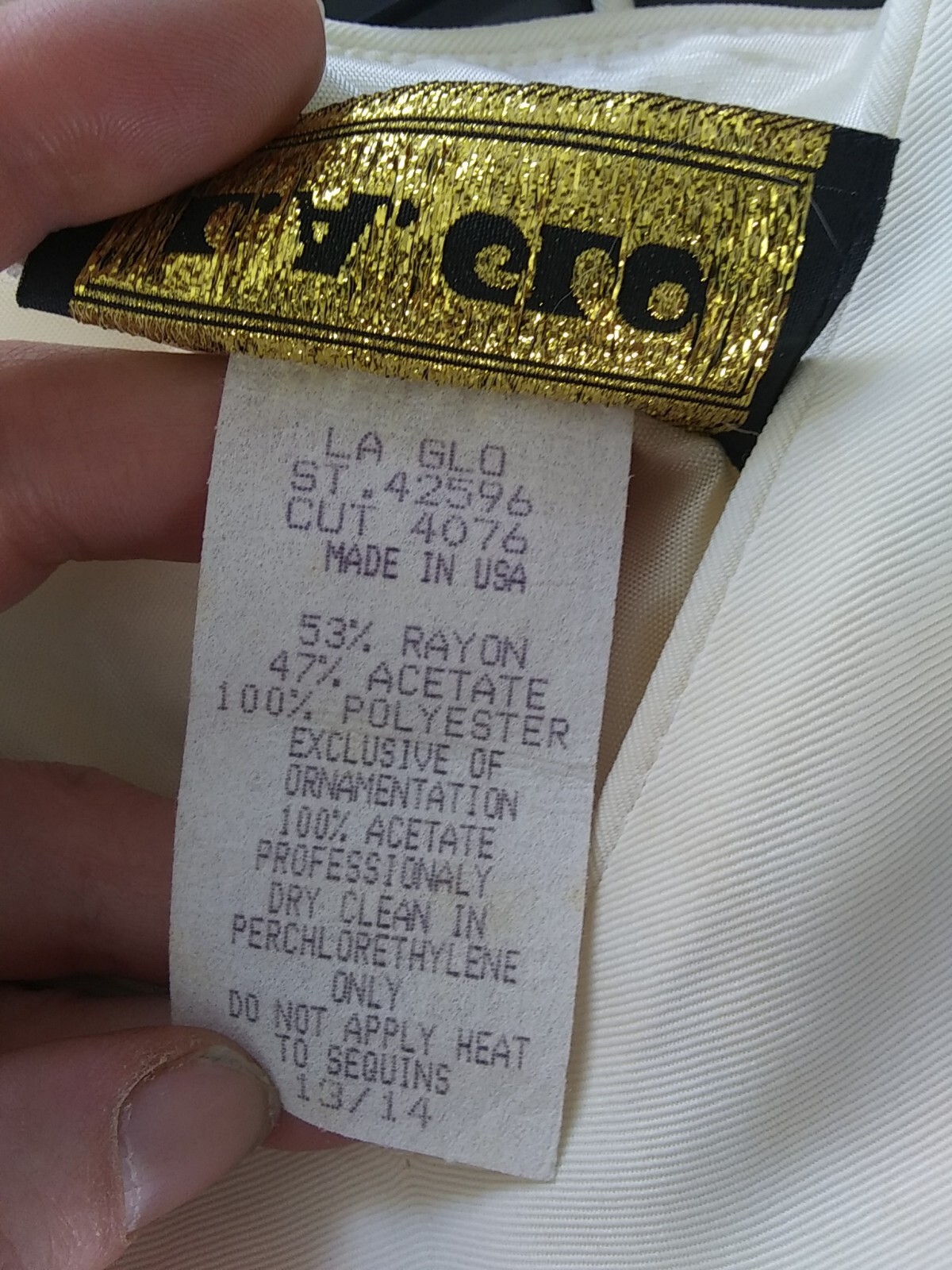 Vintage 90s LA Glo Women’s Cocktail Dress w/ Bolero Jacket Size 13/14 White USA