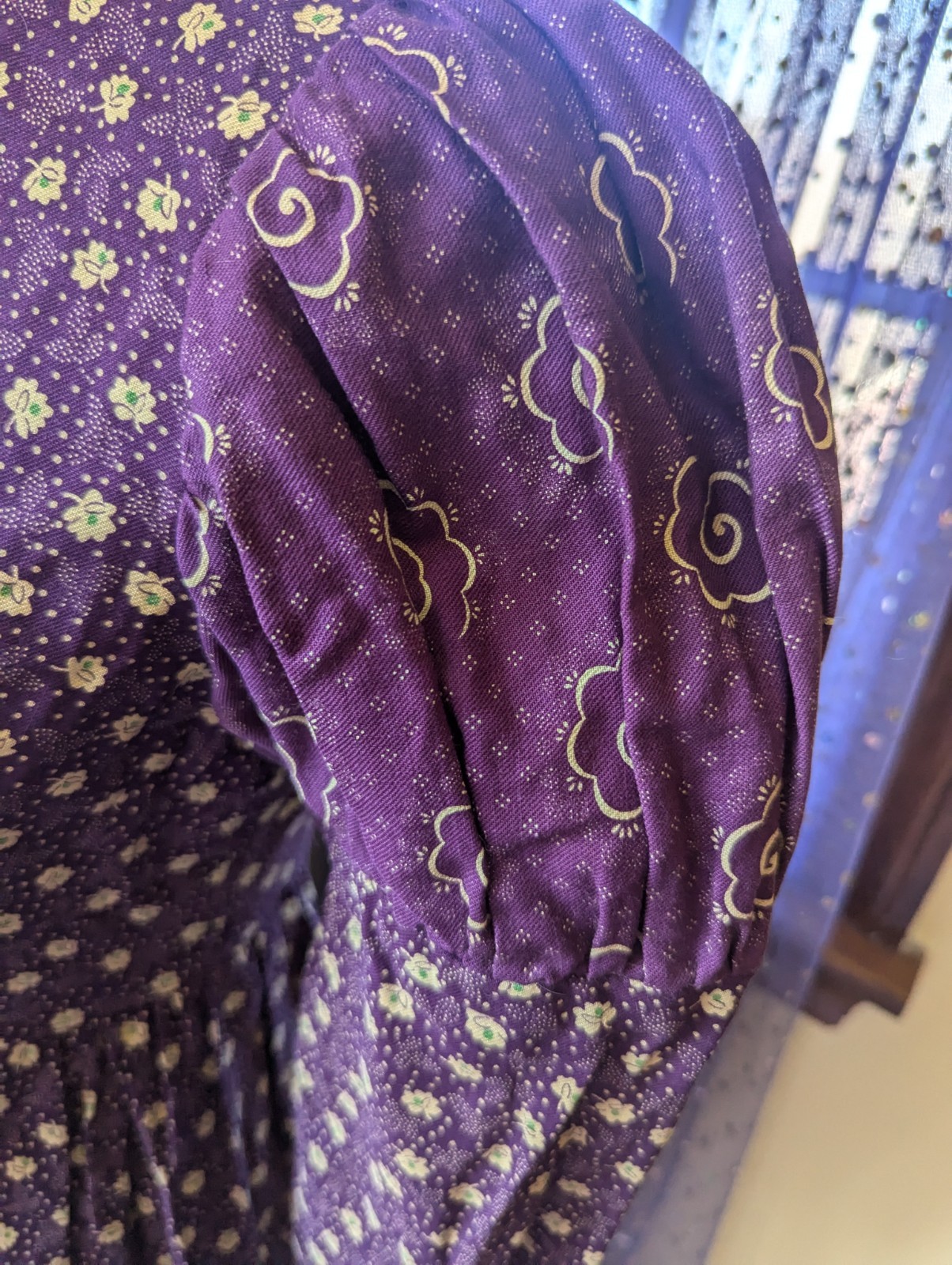 Vintage 70’s Young Edwardian By Arpeja Plum Purple Puff Juliet Sleeves Dress XS