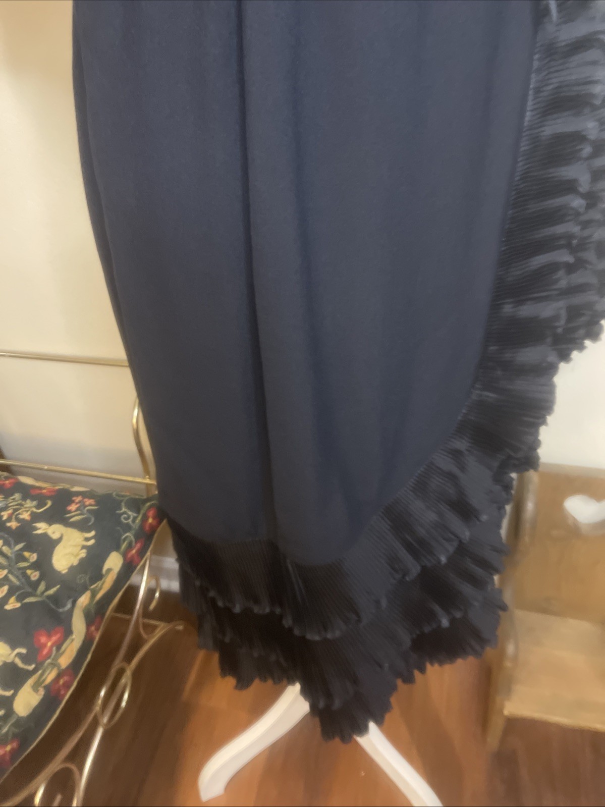 Vintage The Crescent Spokane Black Ruffle Cocktail Dress ILGWU Union Made