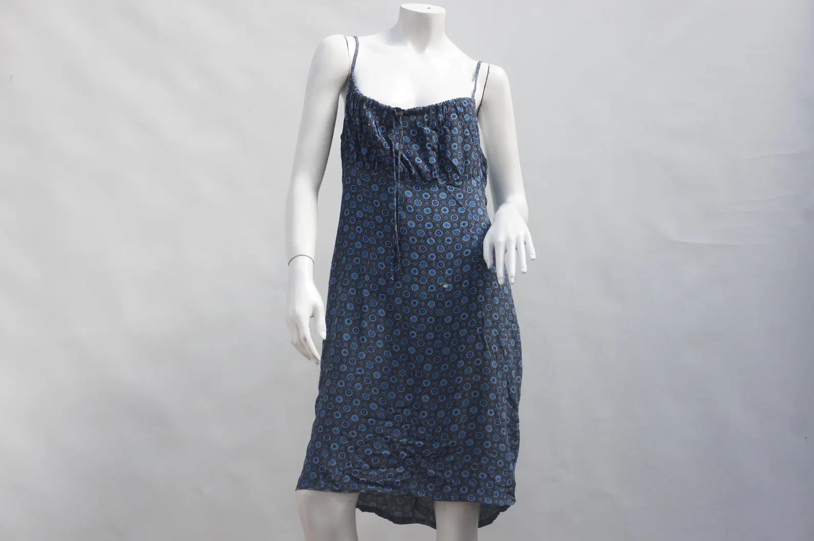 Vintage 90s-Y2k Blue Milkmaid Babydoll Dress Boho Cottagecore Slip Dress