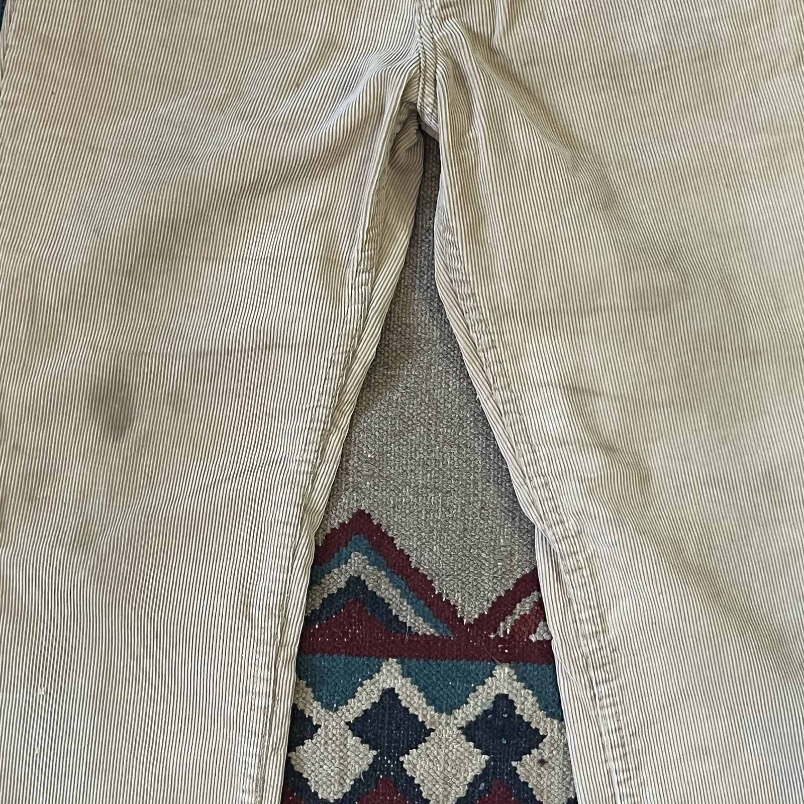 Vintage 80s Gap Pioneer Corduroy Pants Womens 28×30 Beige Distressed Cords