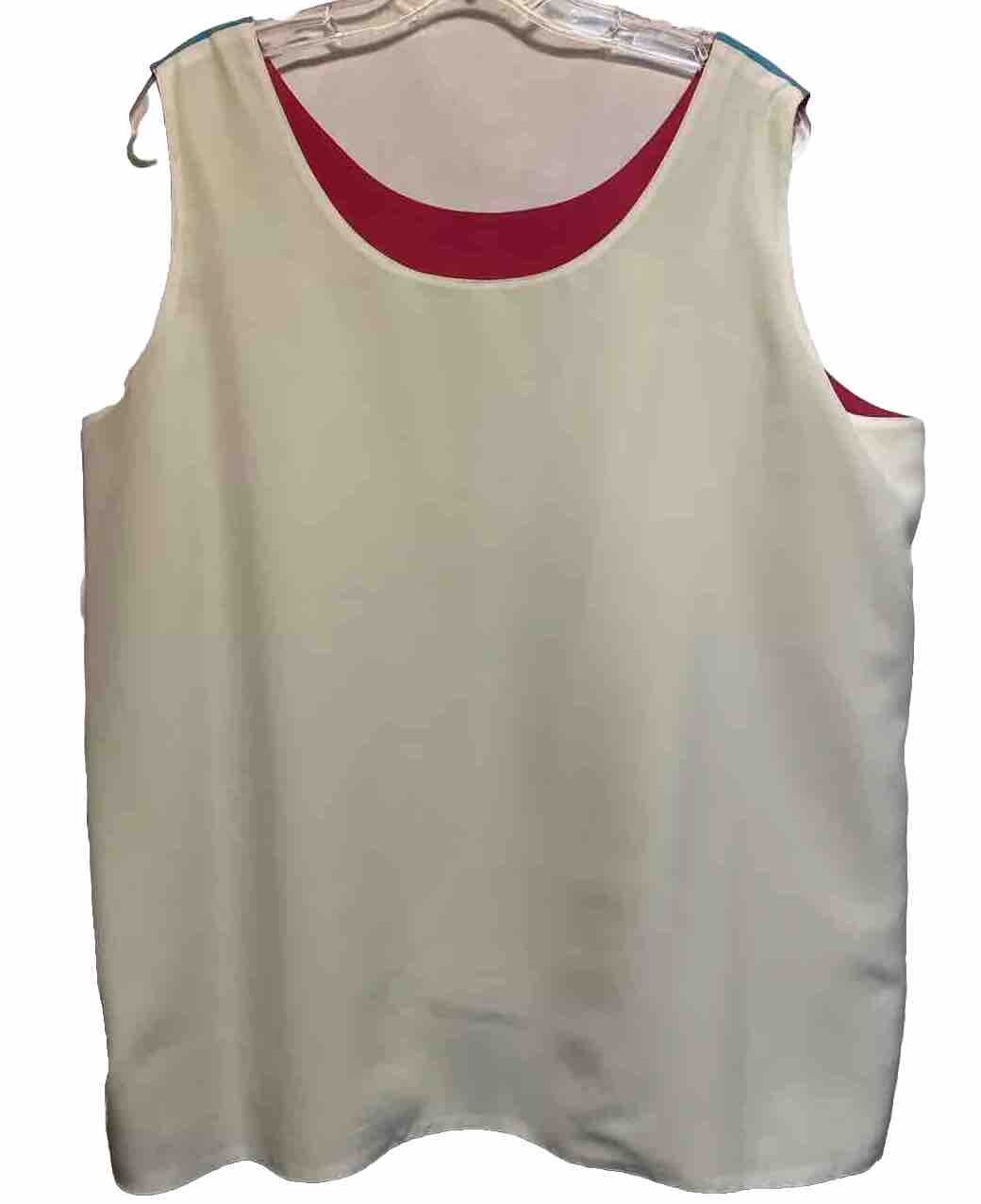 Vintage 80s Color Block Reversible Tank Top Blouse Impressions Of California L