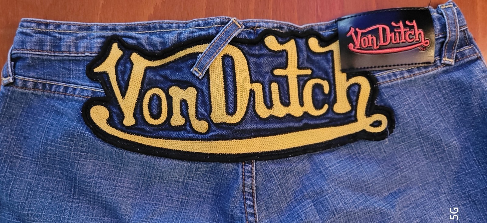 RARE Y2K Von Dutch Sz 29 Vintage Back Patch 90’s Jeans Distressed Wide Leg
