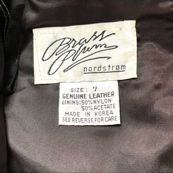 Vintage Nordstrom Leather Skirt Black BP Brass Plum Small Short Pencil