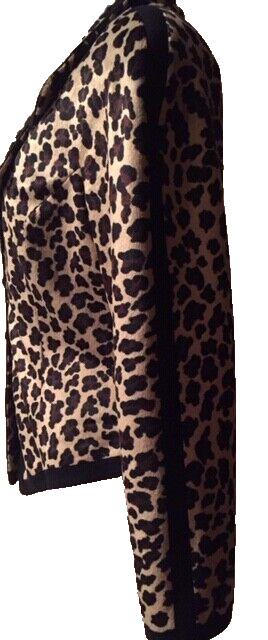 Vintage Rina Rossi 10 Leopard Animal Print Velour Print Blazer Jacket # 3145