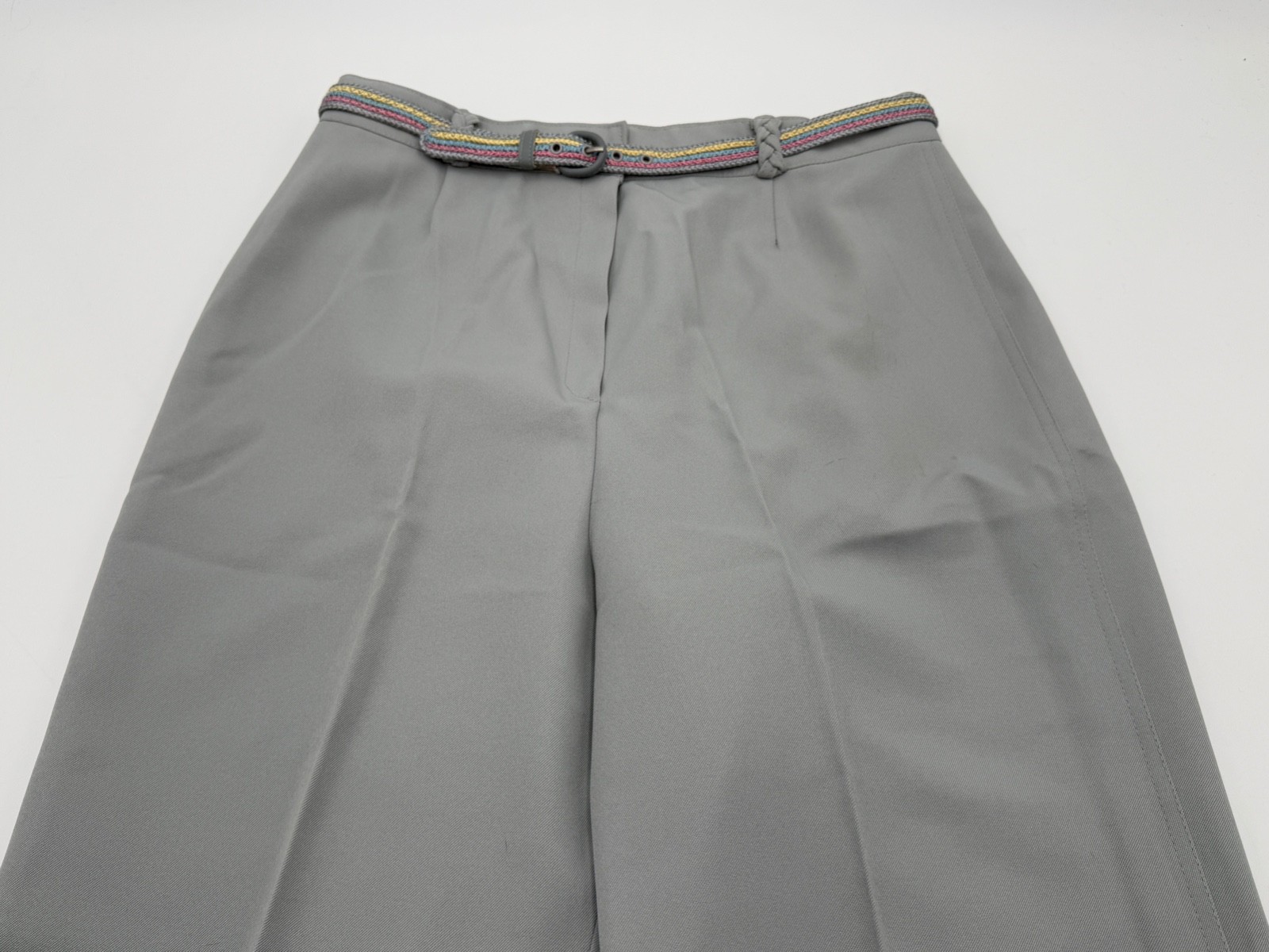 Vintage 1970s Womens Bell Bottom Dress Pants by Panther 15/16 Lt.Gray NOSWD